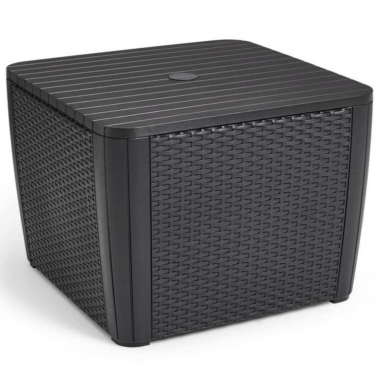 Dakota Fields Keter Garden Side Table Luzon Plus with Parasol Hole